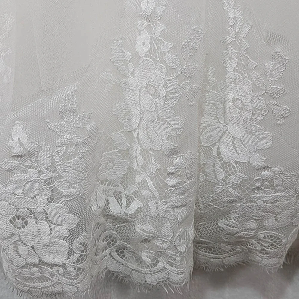 Flower Girl Wedding Pagent Junior Bridesmaid Dress Girls 8-9 White Tulle Overlay